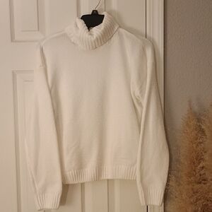 Women's White Turtleneck Sweater